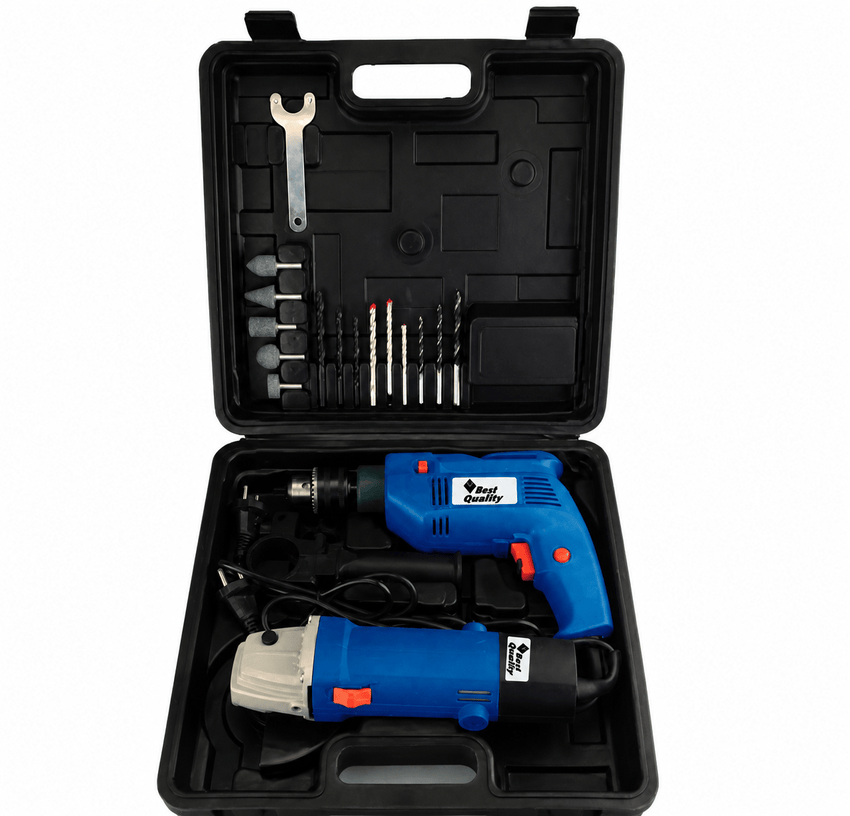 Best Quality SET - DUO set elettroutensili trapano e smerigliatrice 500W con accessori - bricobox