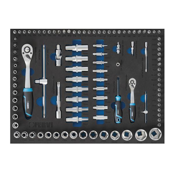 Carrello Portautensili Fervi 7 Cassetti con 298 Pezzi - bricobox