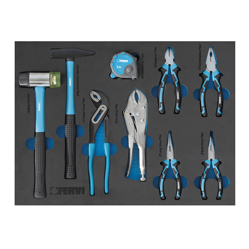 Carrello Portautensili Fervi 7 Cassetti con 298 Pezzi - bricobox