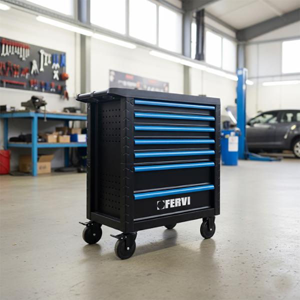 Carrello Portautensili Fervi 7 Cassetti con 298 Pezzi - bricobox