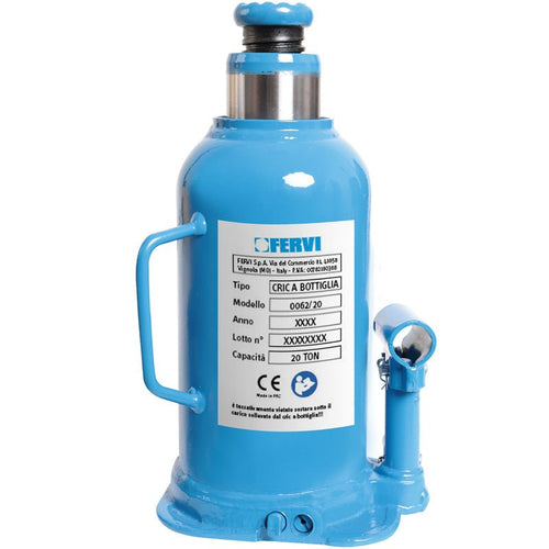 Cric a Bottiglia Fervi 20T Mod. 0062/20 – Martinetto Idraulico Professionale