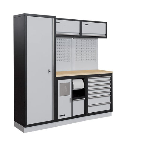 Fervi A007I Arredamento Modulare Officina 1960x498x2000H mm - Piano In Legno