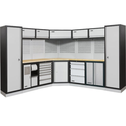 Fervi A007L Arredamento Modulare Officina 2800x2800x2000H mm - Piani In Legno