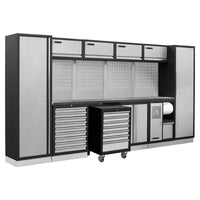 Fervi A008P Arredamento Modulare Officina 3920x498x2000H mm - Piani In Acciaio Inox - bricobox