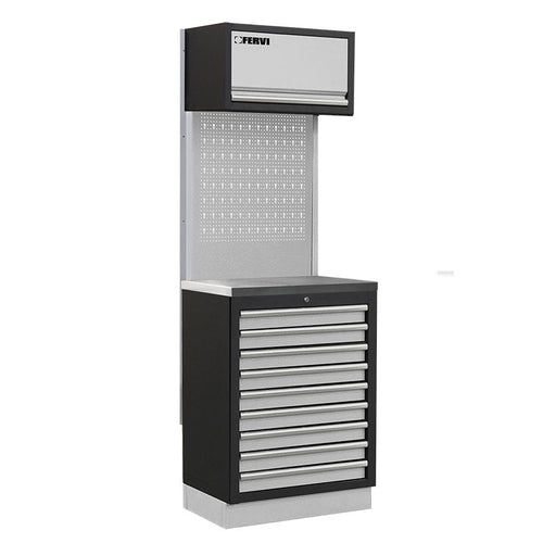 Fervi A008R Arredamento Modulare Officina 680x498x2000H mm - Piano In Acciaio Inox