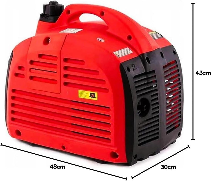 Generatore di Corrente Portatile Di Emergenza 2000 W Silenziato a Benzina Inverter 2Kw 1 Cilindro a 2 Tempi Con Pratico Manico PT2000 - bricobox
