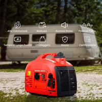 Generatore di Corrente Portatile Di Emergenza 2000 W Silenziato a Benzina Inverter 2Kw 1 Cilindro a 2 Tempi Con Pratico Manico PT2000 - bricobox
