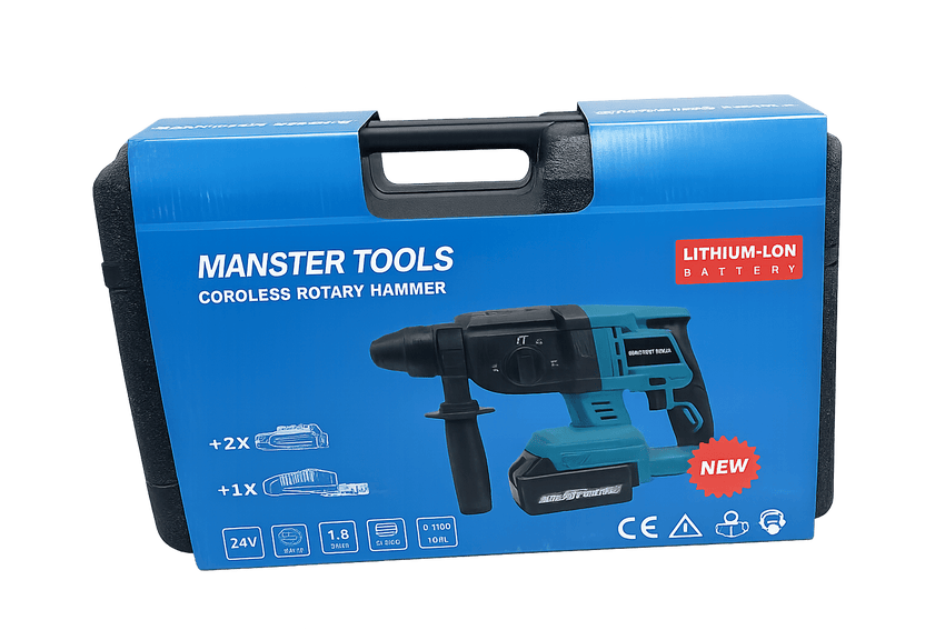 Manster Tools Martello perforatore a batteria 24V Lithium - Ion - bricobox