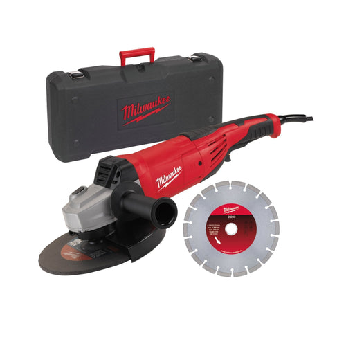 Milwaukee AG 22-230 D-SET Smerigliatrice Angolare 2200W 230 mm con Valigetta