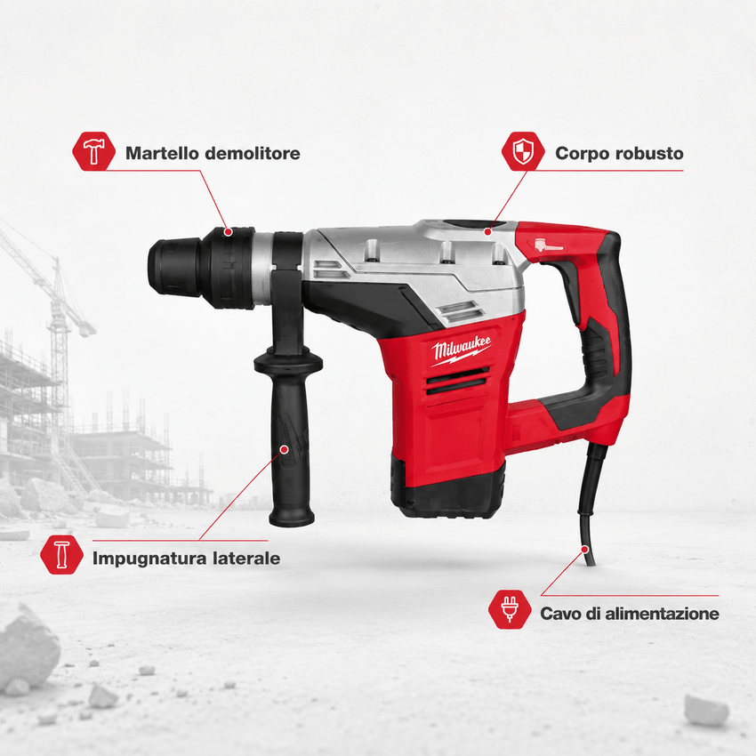 Milwaukee K 500 ST Martello demolitore SDS - Max 5 kg 1100W 7,5J - bricobox