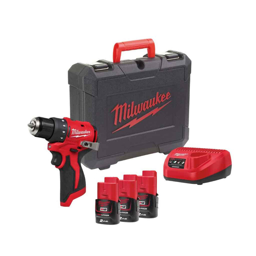 Milwaukee M12 BLDDRC 203c Trapano avvitatore compatto brushless M12 con valigetta - bricobox
